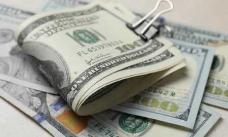 Dólar, notas de cem dólares - New Africa/ shutterstock.com