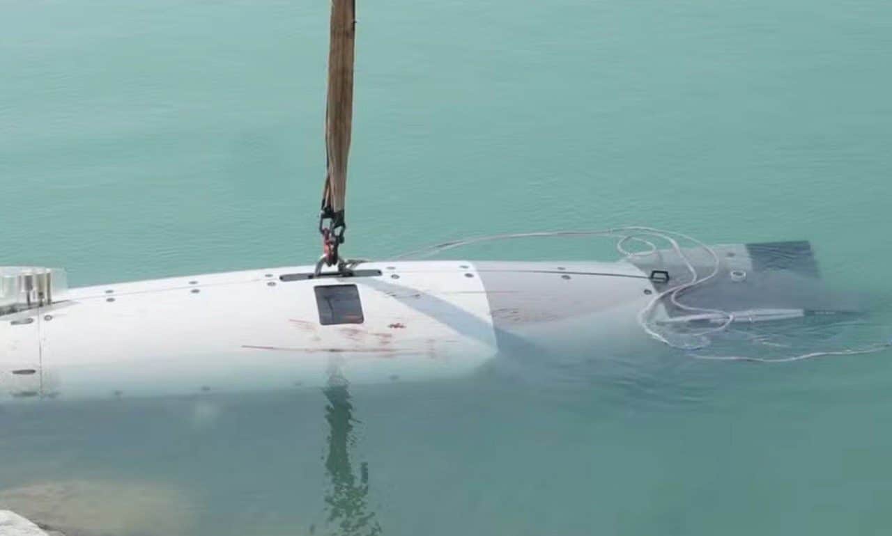 Drone subaquático dos EUA capturado pela Guarda Revolucionária iraniana. — Foto: Reprodução