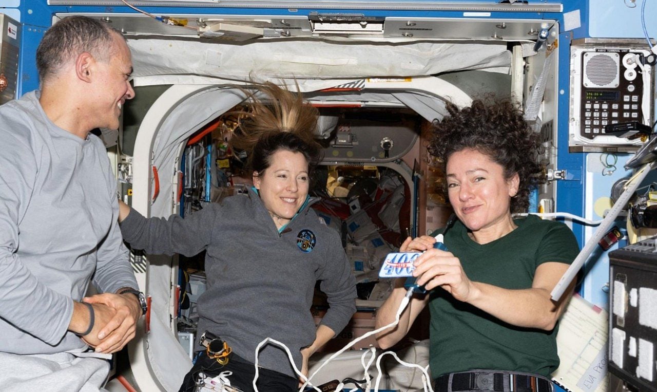 Astronauts test blood flow and repair gear on space station