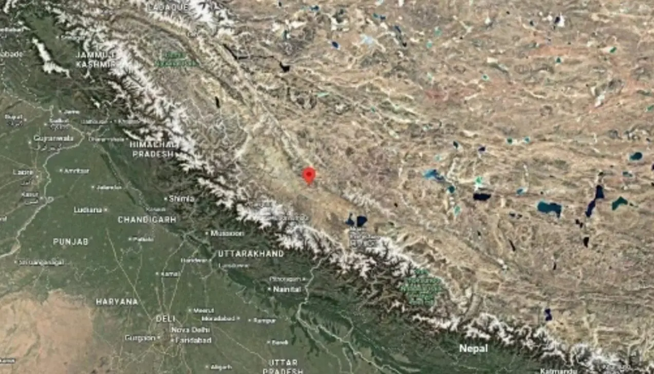 Epicentro de terremoto de magnitude 5.0 no Tibete - Reprodução/Google Maps
