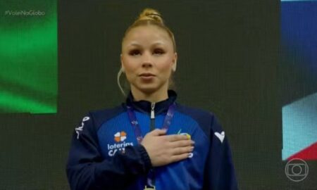 Flávia Saraiva ouro trave Mundial de Ginástica - Reprodução/TV Globo