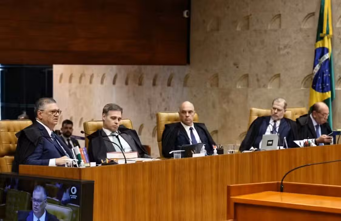 Flávio Dino, André Mendonça, Alexande de Moraes, Dias Toffoli e Gilmar Mendes — Alejandro Zambrana/STF