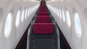 Formato do interior de avião feito por internautas em meme relacionada ao formato do Chile - X/Twitter