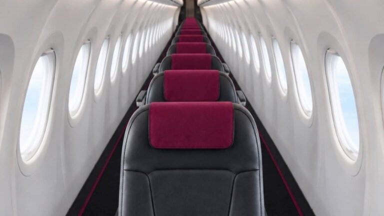 Formato do interior de avião feito por internautas em meme relacionada ao formato do Chile - X/Twitter