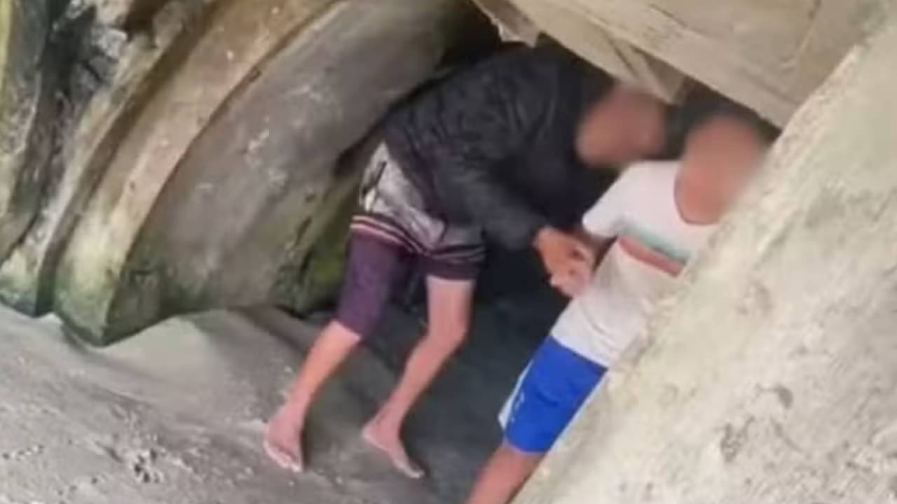 Homem leva garoto para debaixo de viaduto e testemunha impede estupro em Guarujá, SP - Reprodução