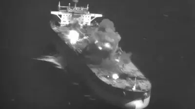 imagens dos ataques a petroleiros ligados ao Irã - X/U.S. Southern Command