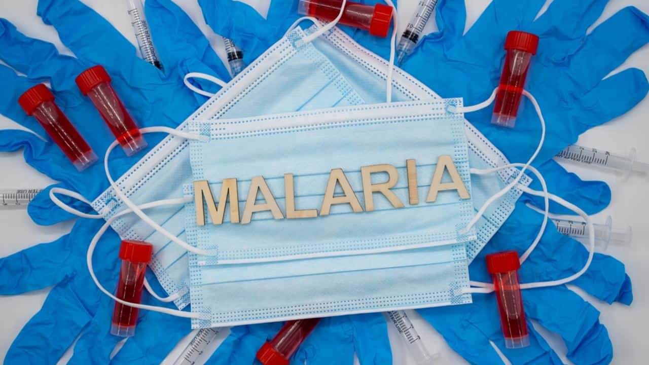 Malária com máscaras, luvas e amostras de laboratório - Erman Gunes/shutterstock.com