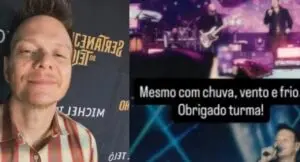 Michel Teló faz show com pouco público em praça de Vitória