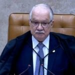 Ministro Edson Fachin, em sessão do caso Vorcaro-Moraes — Reprodução