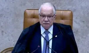 Ministro Edson Fachin, em sessão do caso Vorcaro-Moraes — Reprodução