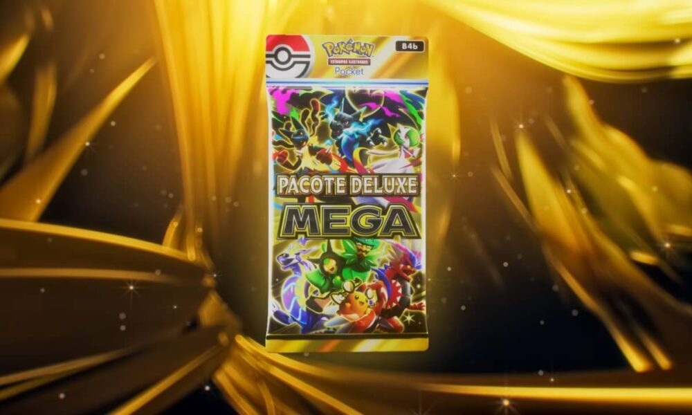 Pokémon Pocket terá expansão Pacote Deluxe: Mega que garante uma carta EX em cada pacote
