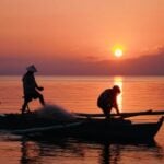 Silhueta de pescador, pesca - akturer/shutterstock.com