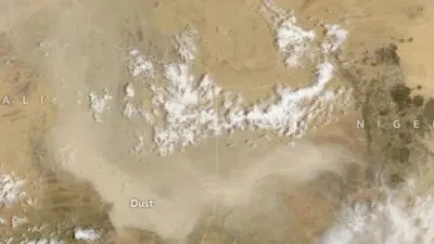 Tempestade de poeira atinge o Mali - Nasa