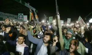 Yemen's Houthi Followers Celebrating Mocha Takeover In 2026 - Mohammed Hamoud/Getty Images