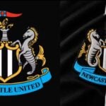 À esquerda, o antigo escudo do Newcastle, à direita, o novo brasão - Reprodução