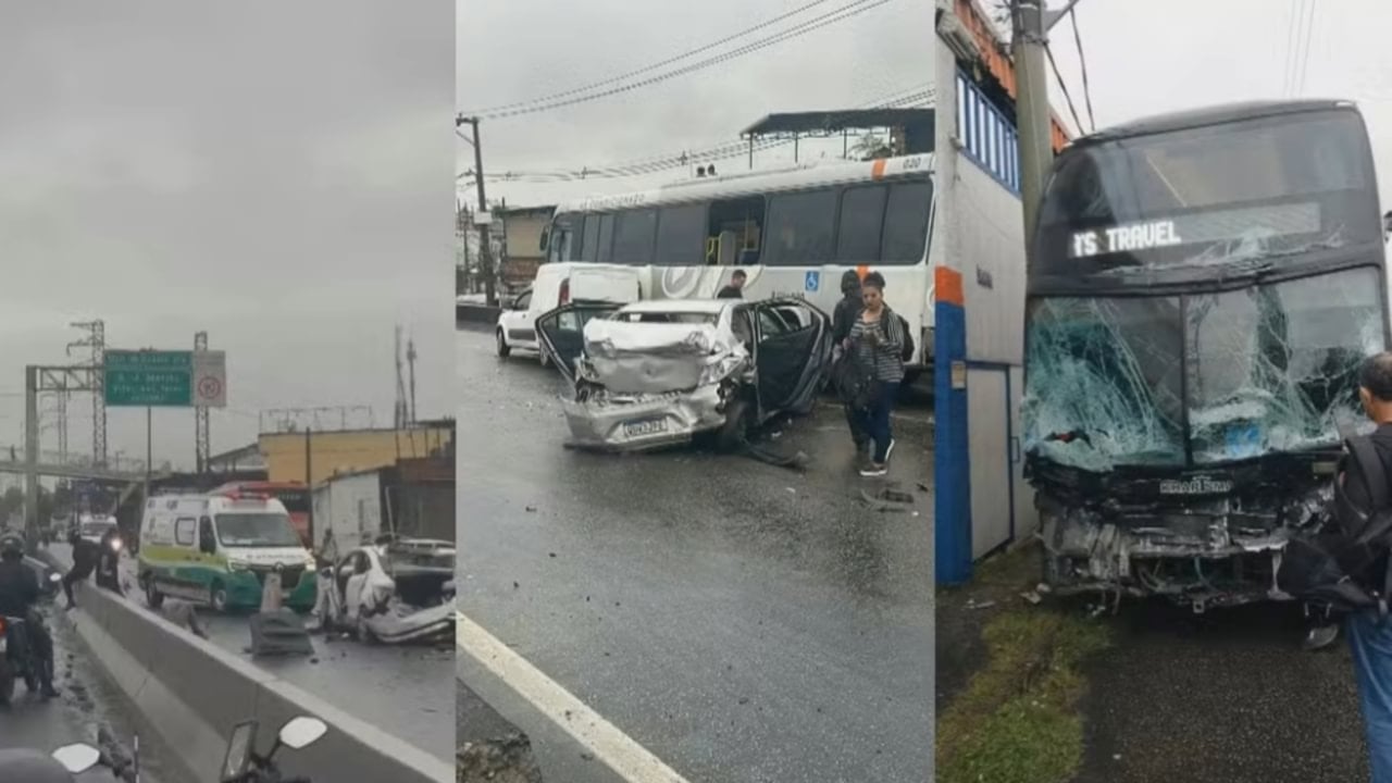 Acidente com 10 carros deixa morto e feridos na Dutra, em São João de Meriti - Globo