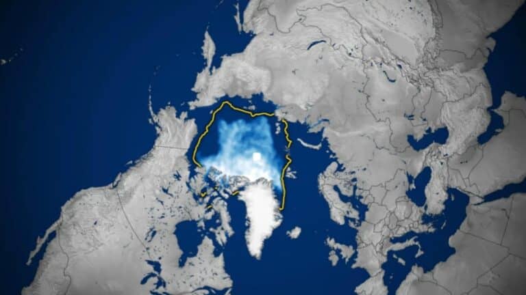 Arctic sea ice reaches its annual minimum extent on September 12, 2026 - NASA Earth Observatory/Michala Garrison