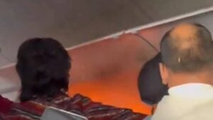Carregador de celular se incendeia em voo - Reprodução