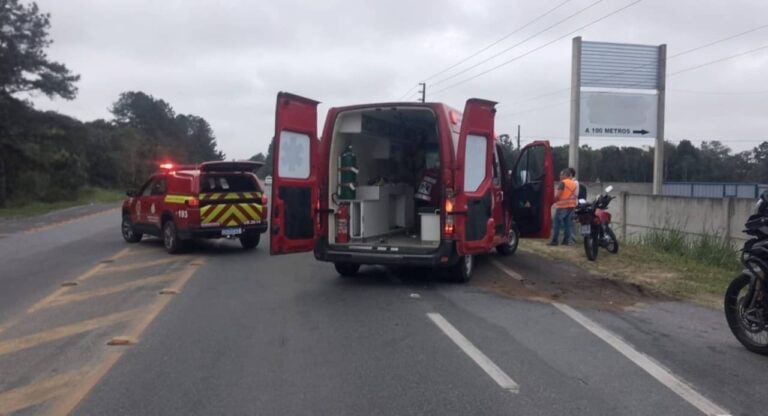 Ciclista morre após sofrer hemorragia - Divulgação/Bombeiros Voluntários de Barra do Sul