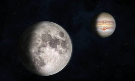 Conjunção Lua e Júpiter - buradaki/ istockphoto.com