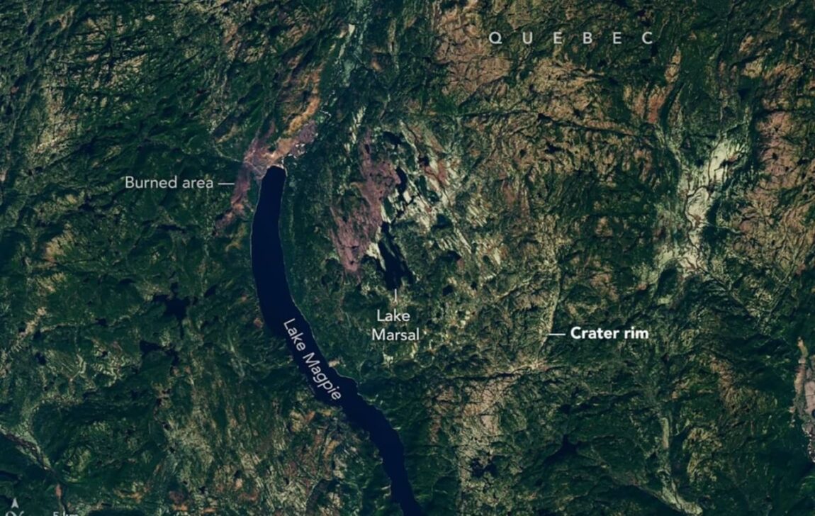 Cratera Uhackatik - Divulgação/ Observatório da Terra da NASA/Lauren Dauphin