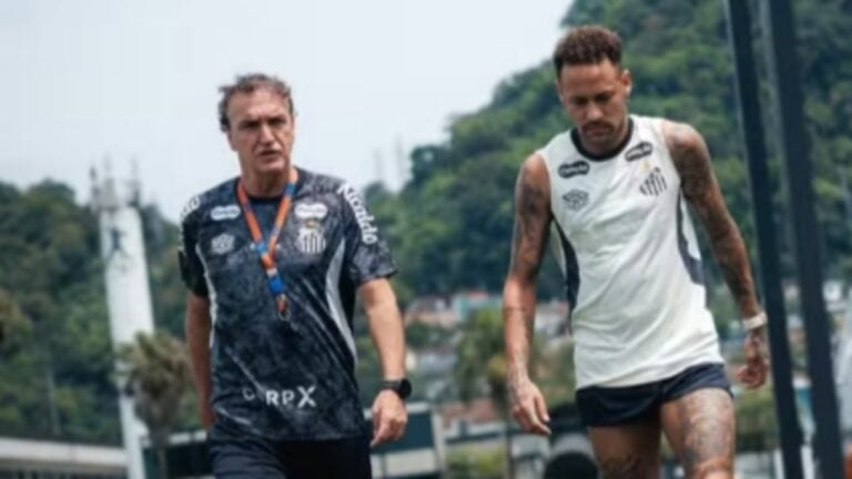 Cuca e Neymar - Raul Baretta / Santos FC