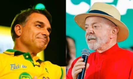 Flávio Bolsonaro e Lula - Reprodução