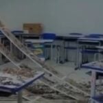 Forro de sala de aula desaba durante votação em Pilar - Internet