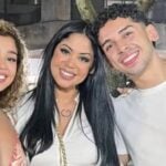 Gisele (C) com os filhos, Isabela e Israe - Reprodução