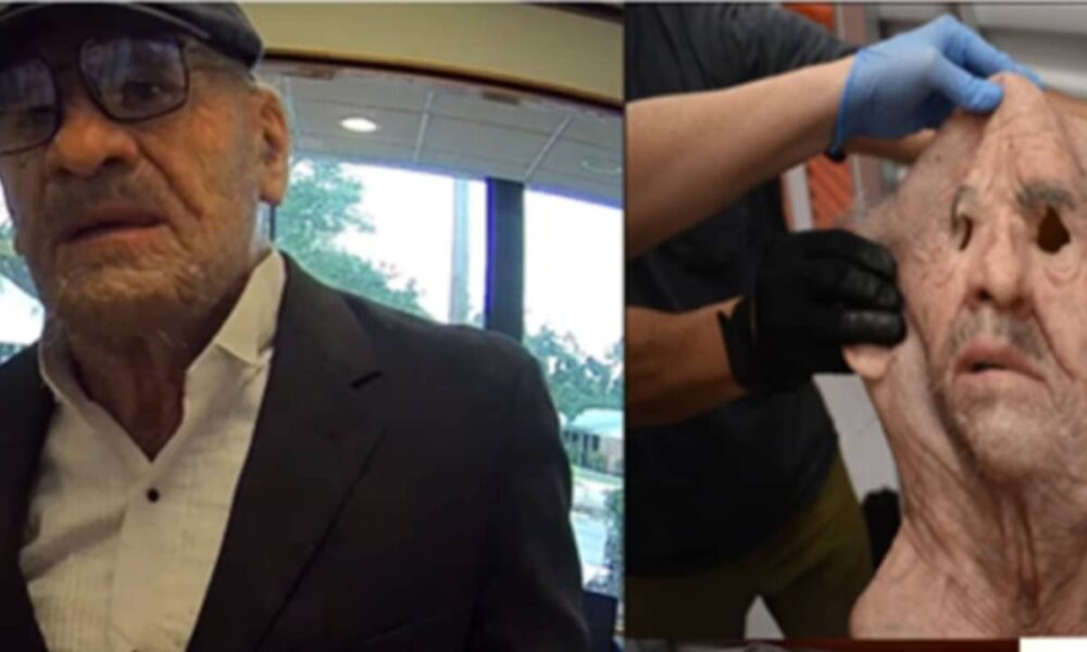 Homem usa máscara de idoso para roubar dois bancos na Flórida