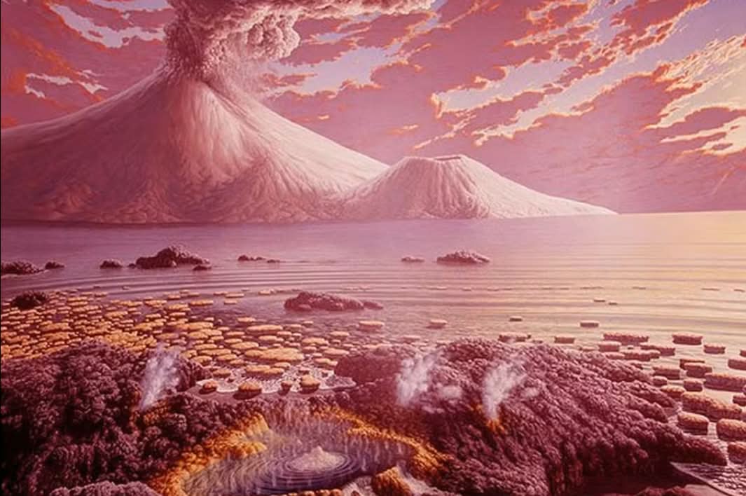 Ilustração mostra como a Terra pode ter sido há bilhões de anos, - Peter Sawyer/Smithsonian Institution