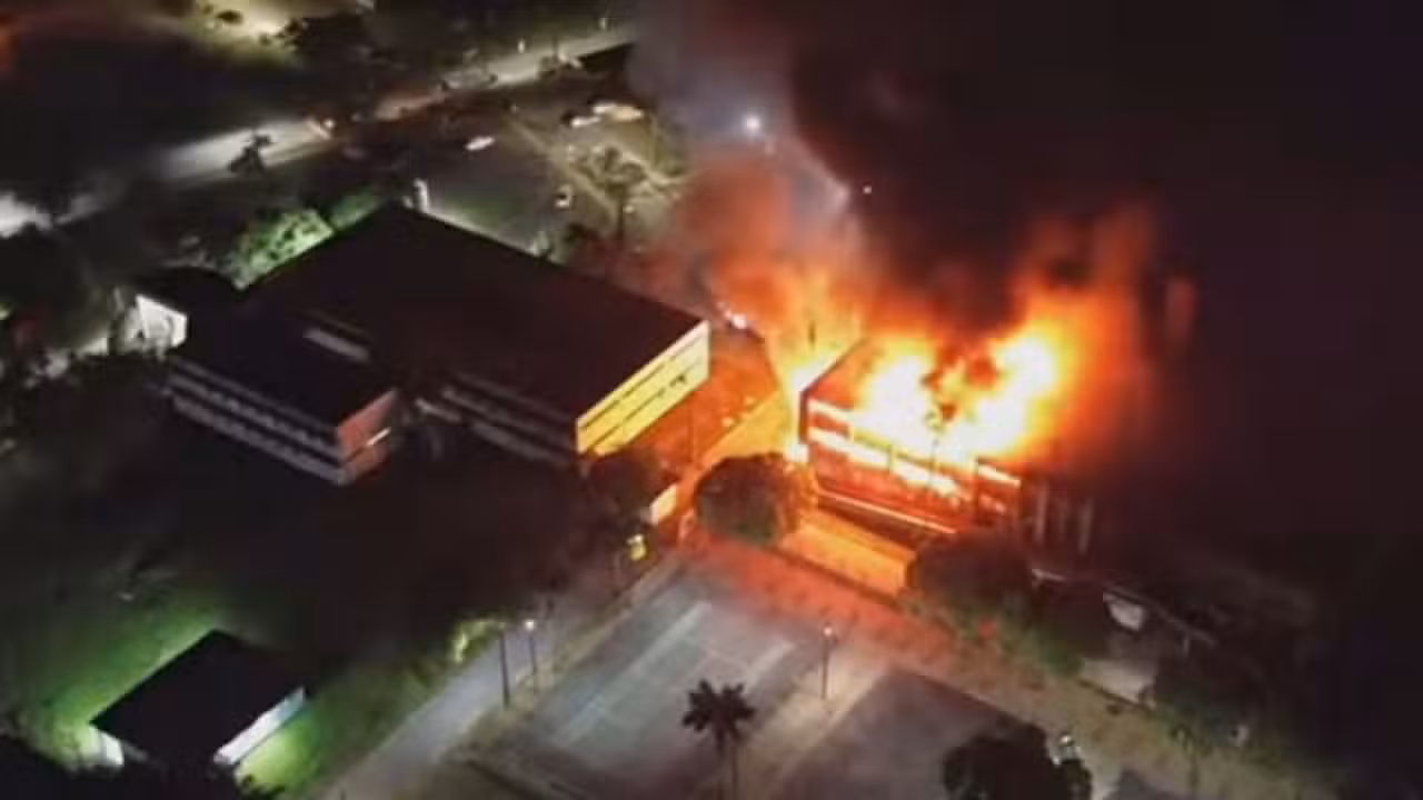 Incêndio na UFPE - Reprodução/TV Globo