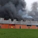 Incêndio no galpão Cremer - Divulgação/CBMS