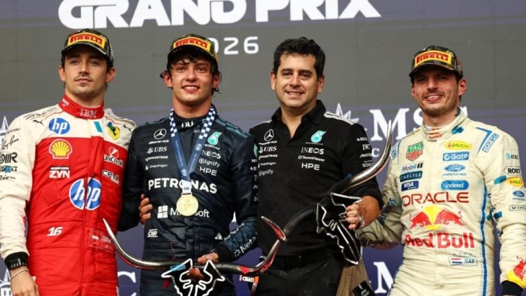 Leclerc, Kimi Antonelli e Verstappen - X/Twitter
