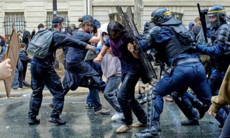Manifestação na França, Soldados - Adnan Farzat/NurPhoto via Getty Images