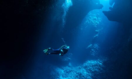 Mergulhador, fundo do mar - Global_Pics/ istockphoto.com