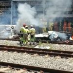 Monomotor pega fogo em linha férrea de estação em Belo Horizonte - TV Globo