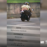 Moto a 247 km/h é flagrada por radar na Rodovia SP-461 em Birigui
