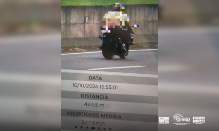 Moto a 247 km/h é flagrada por radar na Rodovia SP-461 em Birigui
