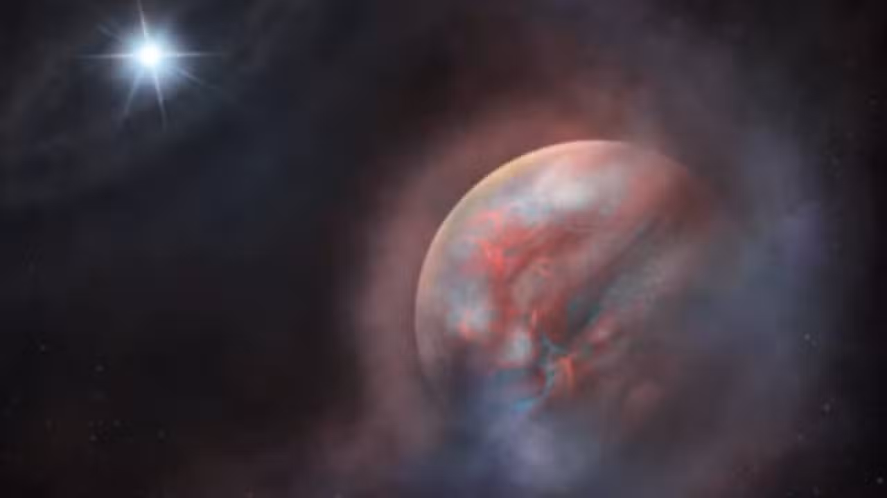 Planeta gigante e caindo sobre uma anã branca - Snehalata Sahu/University of Warwick