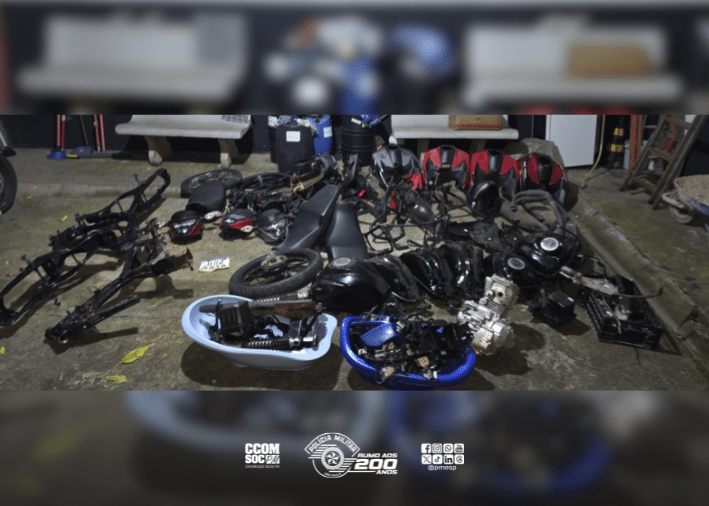 Polícia acha desmanche de motos no Jardim Santa Fé em Hortolândia