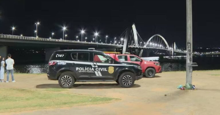 Polícia Civil e CBMDF atendem ocorrência de afogamento no Lago Paranoá, em Brasília - TV Globo/Reprodução