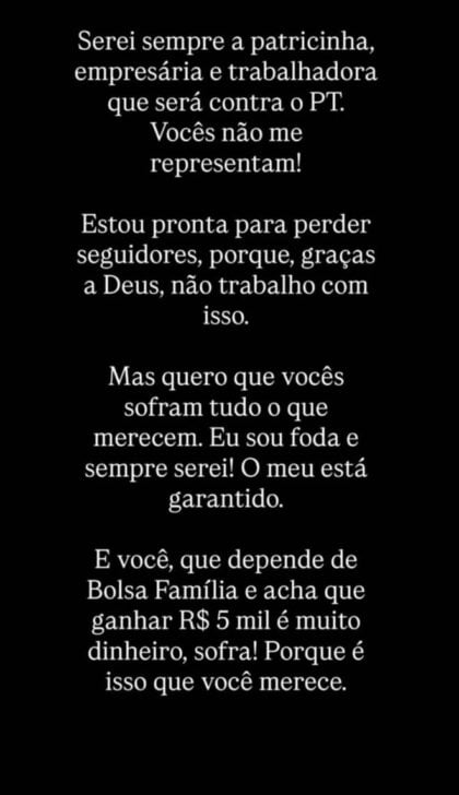 Postagem de Fabiana Ribeiro Guimarães - Reprodução/Rede Social