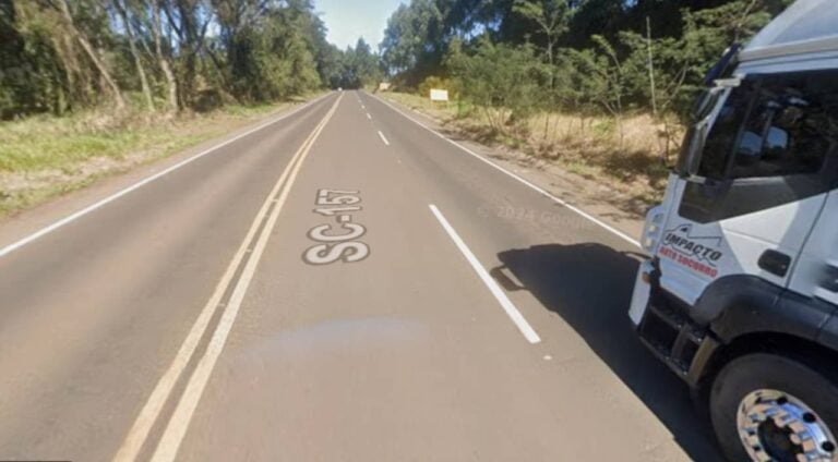 rodovia SC-157, no Oeste de Santa Catarina - Reprodução/google