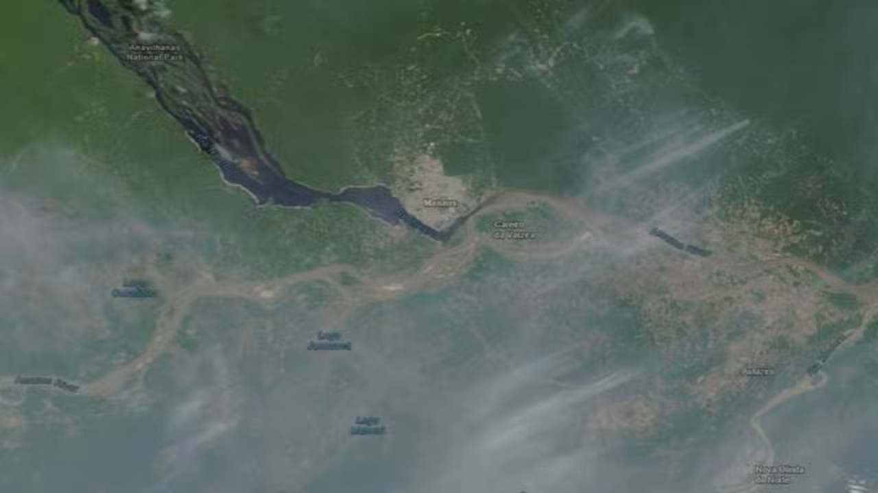 Satelite mostra Manaus encoberta por fumaça - Divulgação