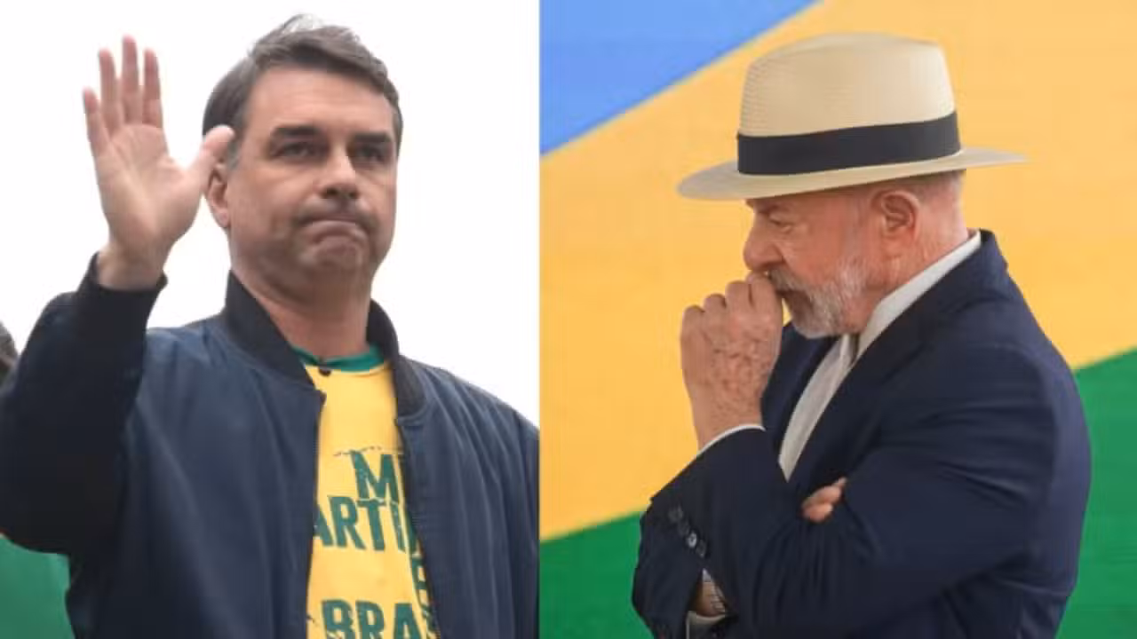 Senador Flávio Bolsonaro e o presidente Luiz Inácio Lula da Silva - Divulgação