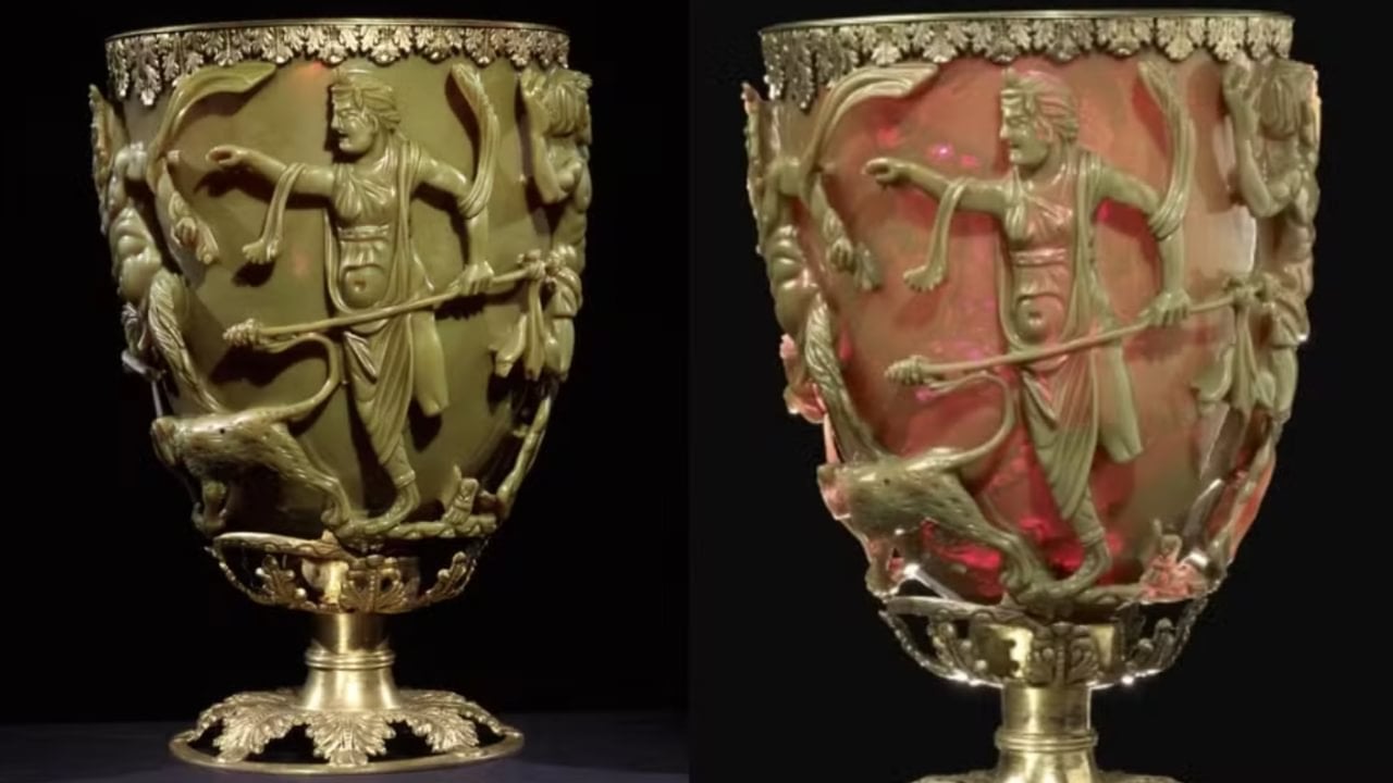 Taça de Licurgo apresenta diferentes colorações dependendo da iluminação - Divulgação/British Museum Collection/Wikimedia Commons