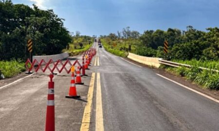 Trecho em obras na MS-040 - Reprodução