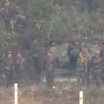 Veículos blindados da Coreia do Norte são vistos perto da fronteira da Coreia do Sul - Reprodução/Rede Social